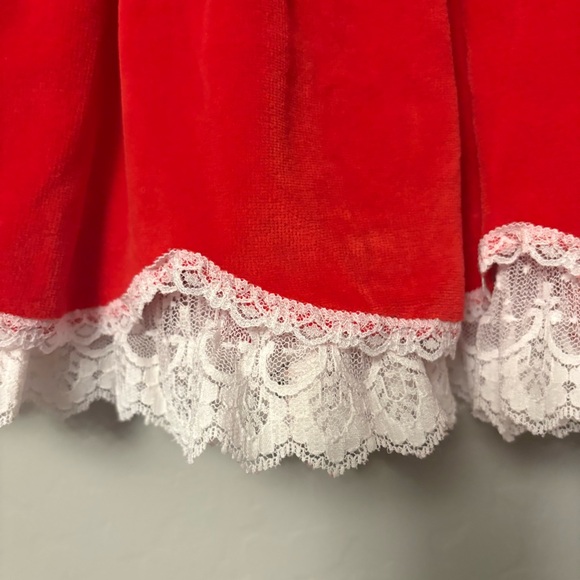 Sugarplums red white velvet and lace baby girls christmas dress 0-3 months - Picture 7 of 16
